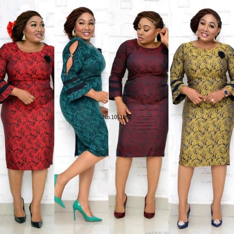 6XL платья больших размеров африканская одежда женская Осеннее облегающее платье