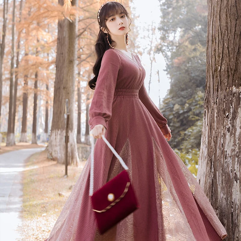 Женское платье с v образным вырезом и завышенной талией|Женские платья| |