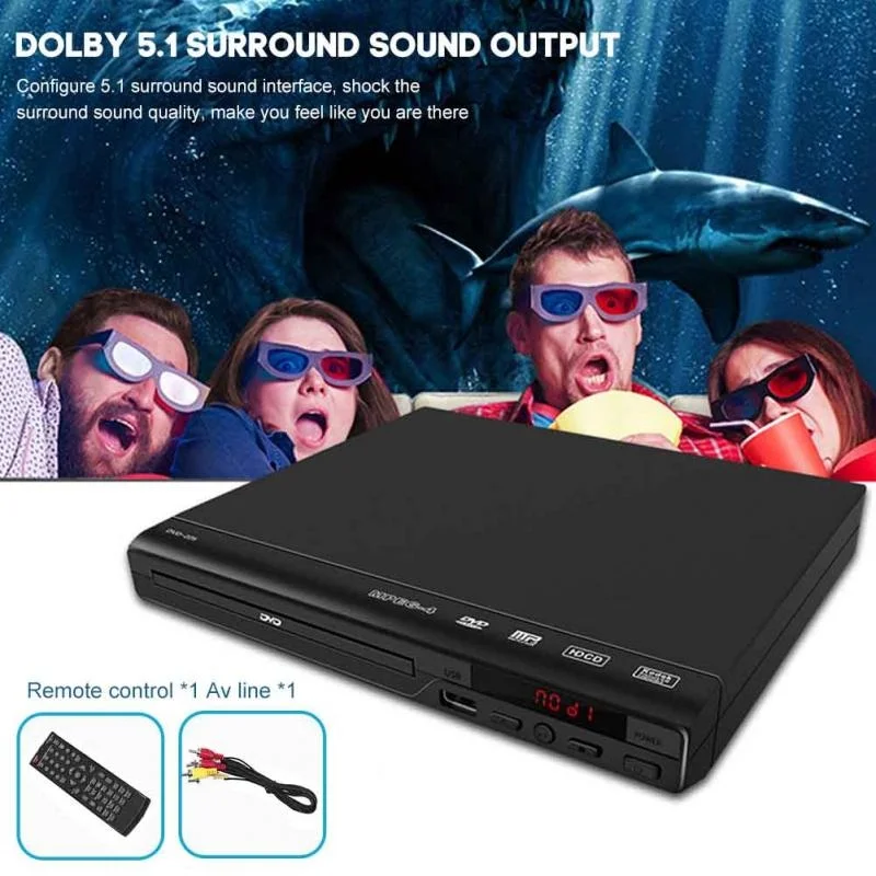 1080p HD CD и DVD-привод для развлечений музыки видео аудио ТВ медиа AV USB дистанционного