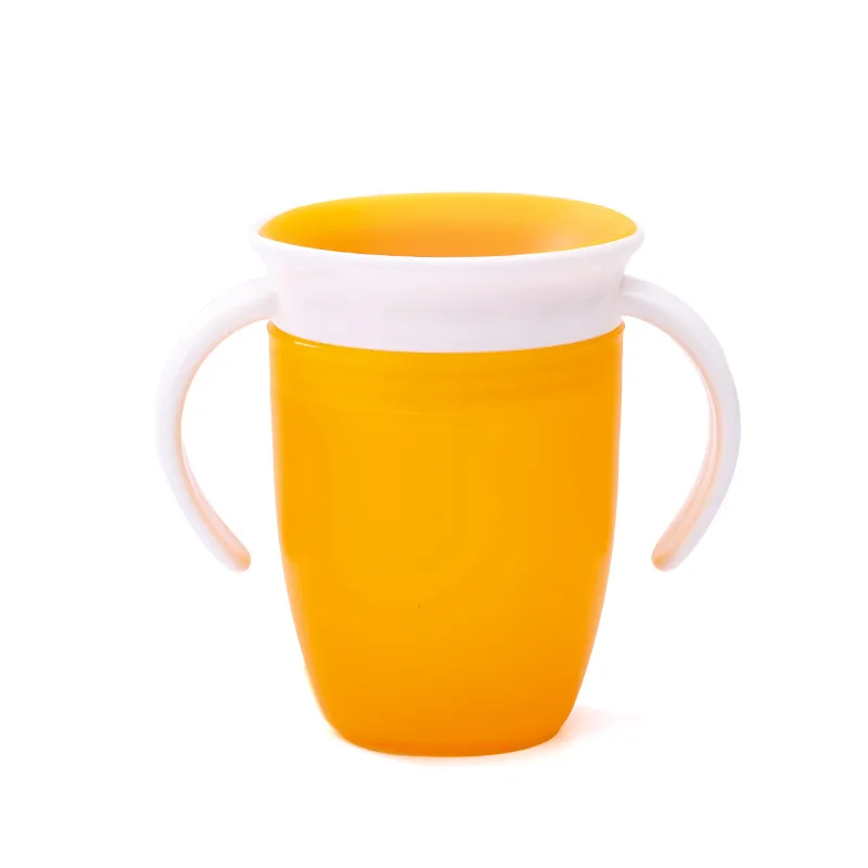 Taza de aprendizaje para beb&eacute; con tapa abatible de doble ASA, 360 grados, a prueba de fugas, sin BPA-3