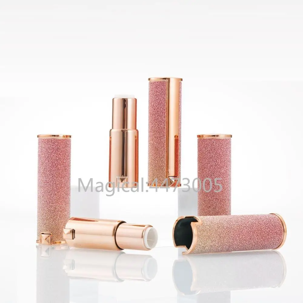 

10/30/50pcs Rose Gold Shiny Round Empty Lipstick Tube 12.1mm Lip Balm Container Lipstick Shell Packaging Cosmetics Refillable