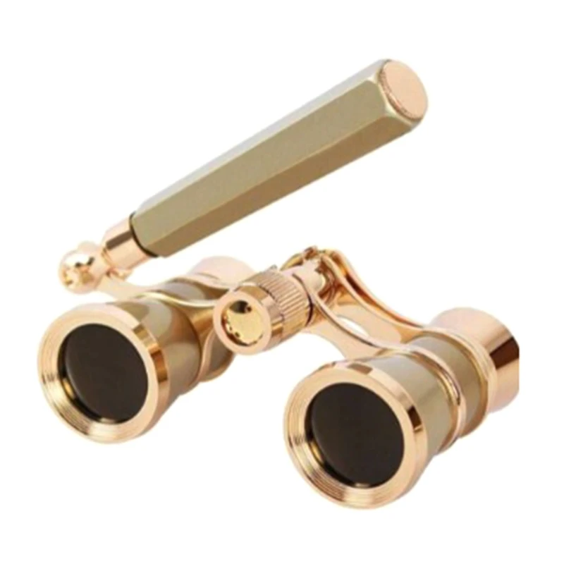 

3x25 Classic Opera Glasses Binoculars Metal Body Optical Lens Theater Telescope Retro Design Women Girls Gifts Gold G99A