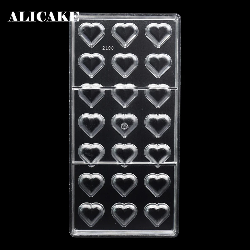 Формочки для конфет в виде сердца Fondant из поликарбоната пластиковый лоток