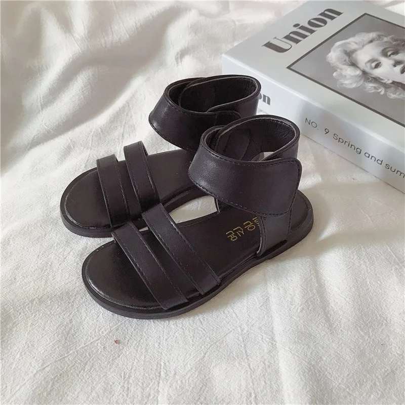

Girls Shoes Sandals for Children 2021 New Summer Fashion Little Princess Girl Big Boy Rome Soft Bottom Solid Color Shoes