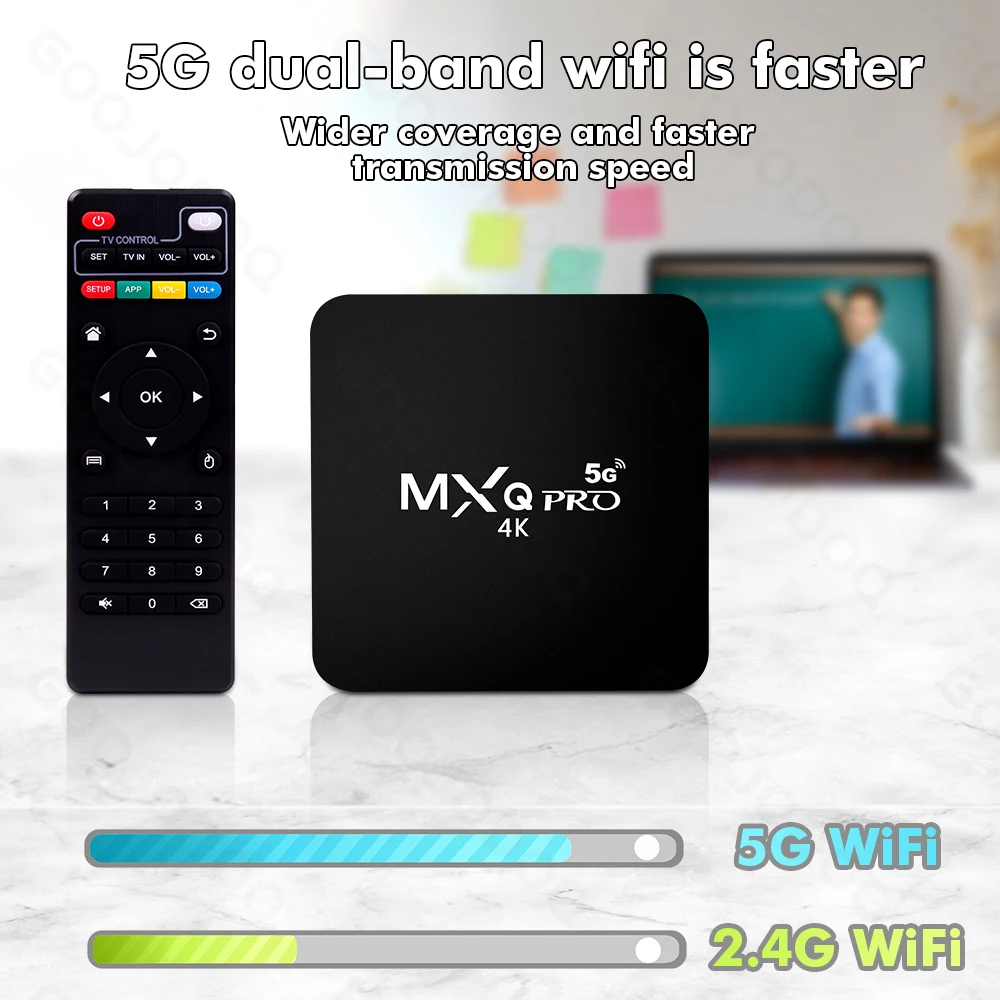 GOOJODOQ Android Smart TV Box 5G Сетевые плееры домашний пульт дистанционного управления IP 4K