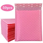 50 шт.упак. конверты с пузырьковой пленкой, A4 A5 конверты Poly Mailer, самозакрывающиеся, розовые