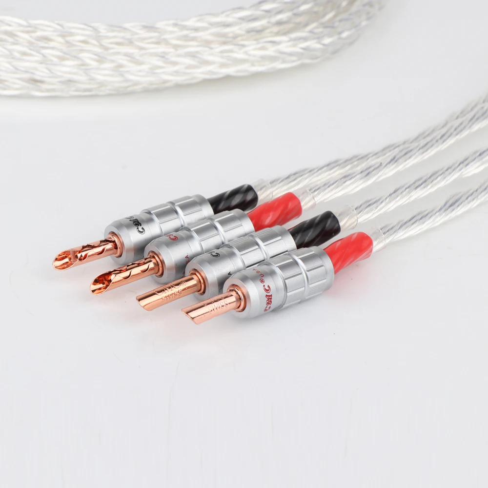 Пара 8AG 16 жильный твист OCC Чистая медь посеребренный Акустический кабель
