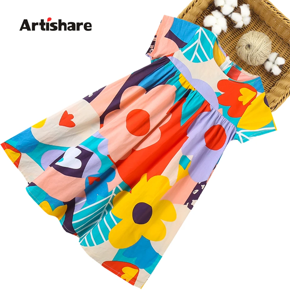 Платья для девочек-подростков летнее платье с цветочным рисунком девочек