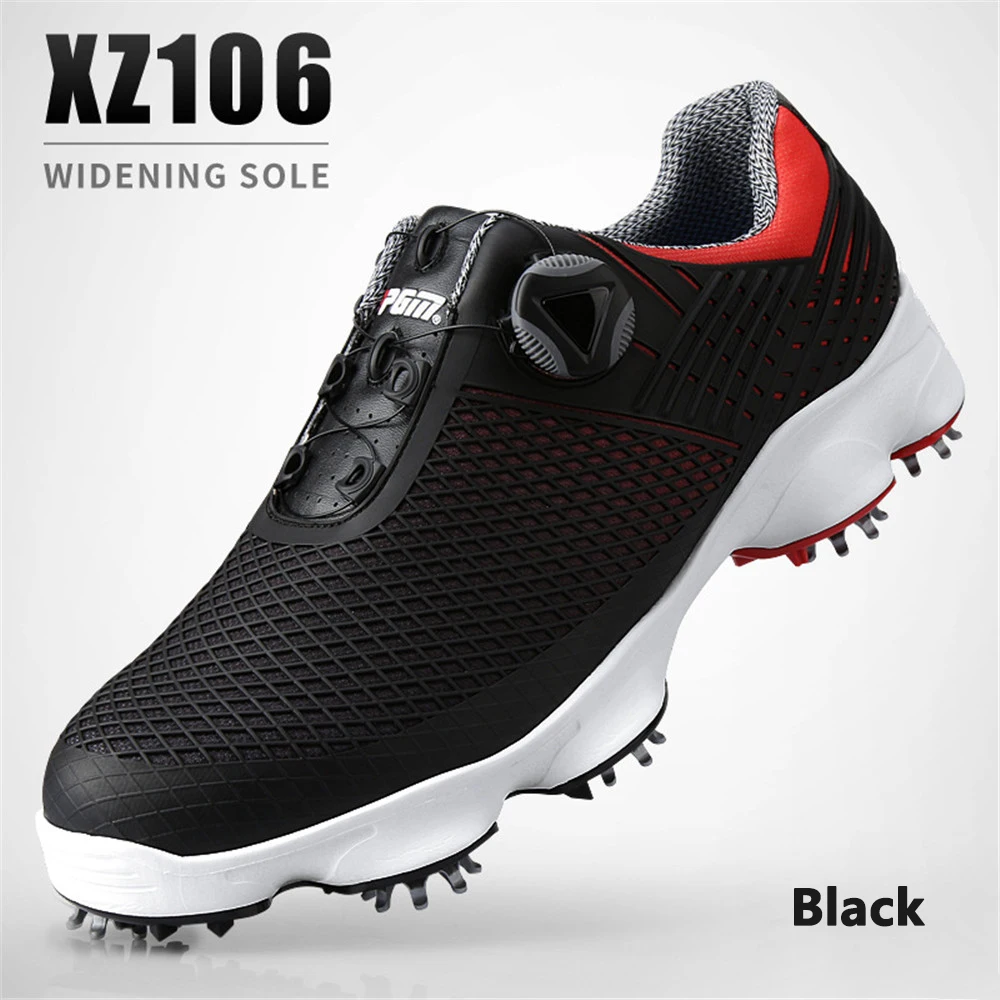 PGM Golf Shoes Men Sports Shoes Male Golf Shoes Waterproof Knobs Buckle Shoelace Breathable Anti-slip Men Training Sneakers