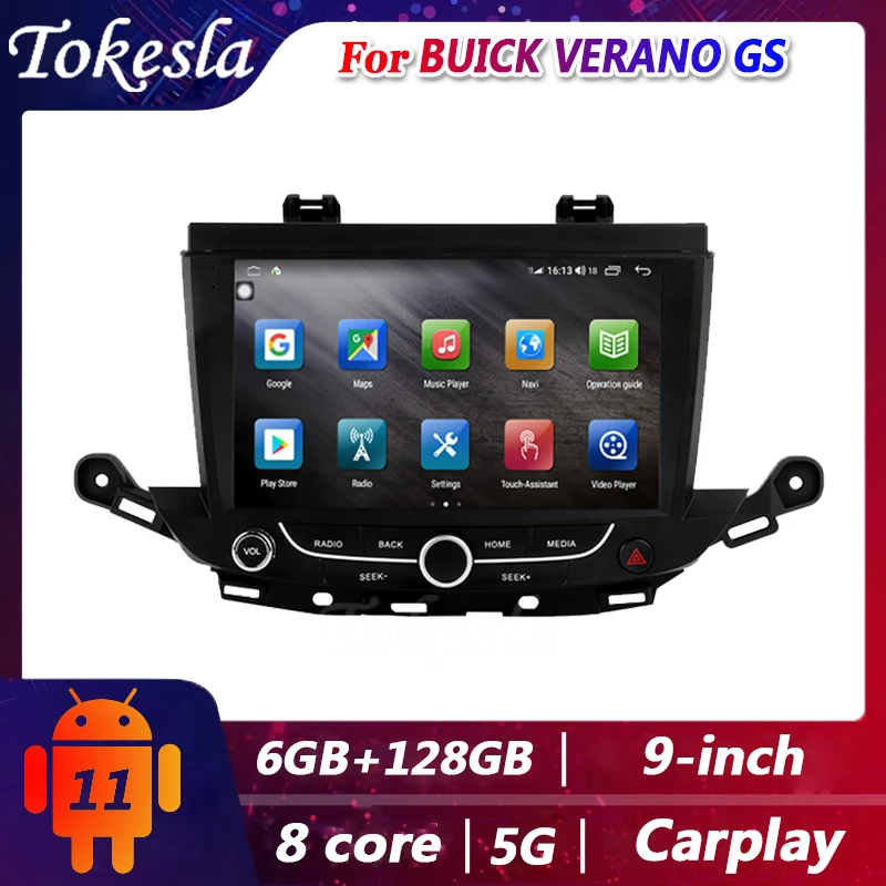 

Tokesla Car Radio Multimedia Player Android 11 For OPEL ASTRA K 2016-2017 BUICK VERANO GS 2015 DVD Automotivo Gps Navigation MP5