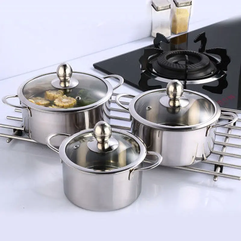 Soup Pot Milk Stainless Steel Snow Pan Right Angle Shabu-shabu Non-stick Cooker Porridge Induction Instant | Дом и сад