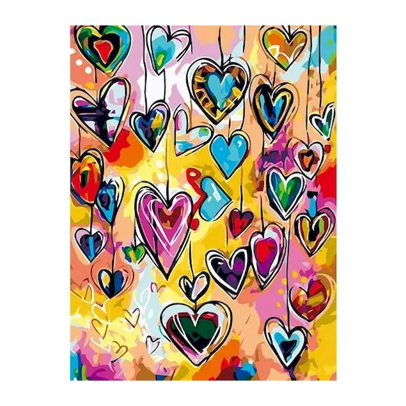 

Gatyztory Heart-ShapedDiy Frame Painting By Numbers Wall Art Picture Home Decor Hand Painted Oil Painting For Room