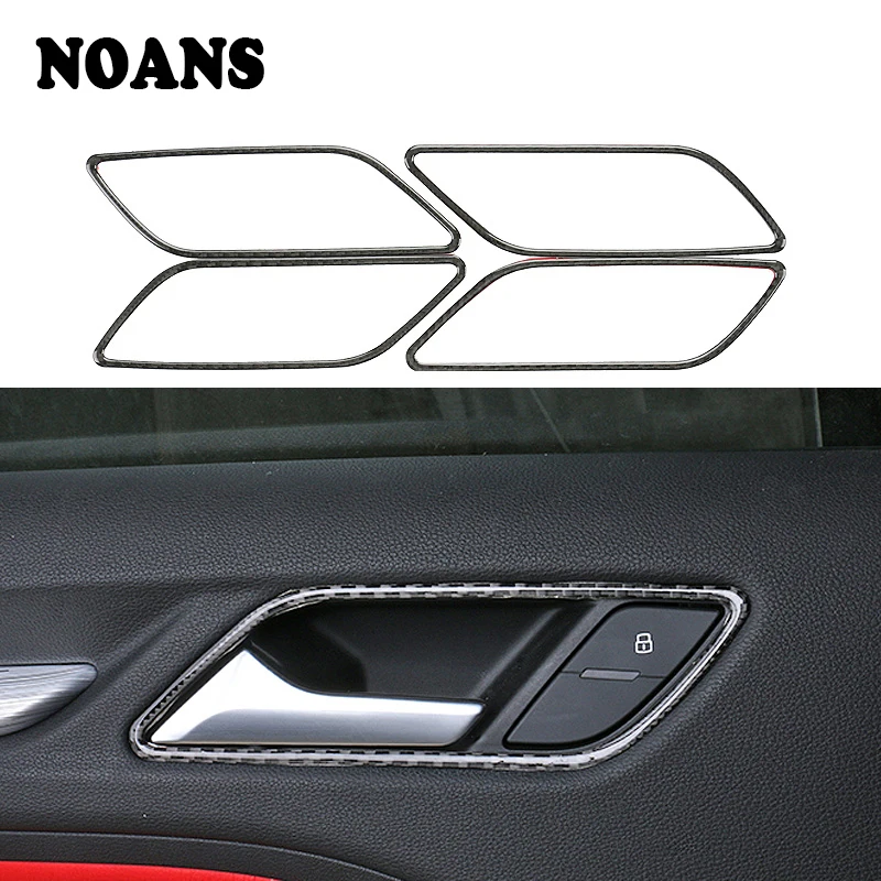 

NOANS 4pcs Styling Door Handle Interior Trim Stickers Carbon Fiber Decorated Protector For Audi A3 8V 2012-2017 Accessories