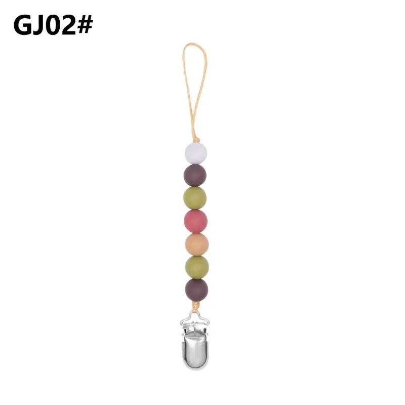 

Dummy Clips Baby Boys Girls Pacifier Chain Silicone Teething Relief Toys Bead Soother Pacifier Holder Clips Baby Shower Gifts