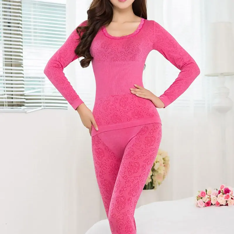 Женский комплект одежды для сна осенне-зимний кружевной из двух предметов