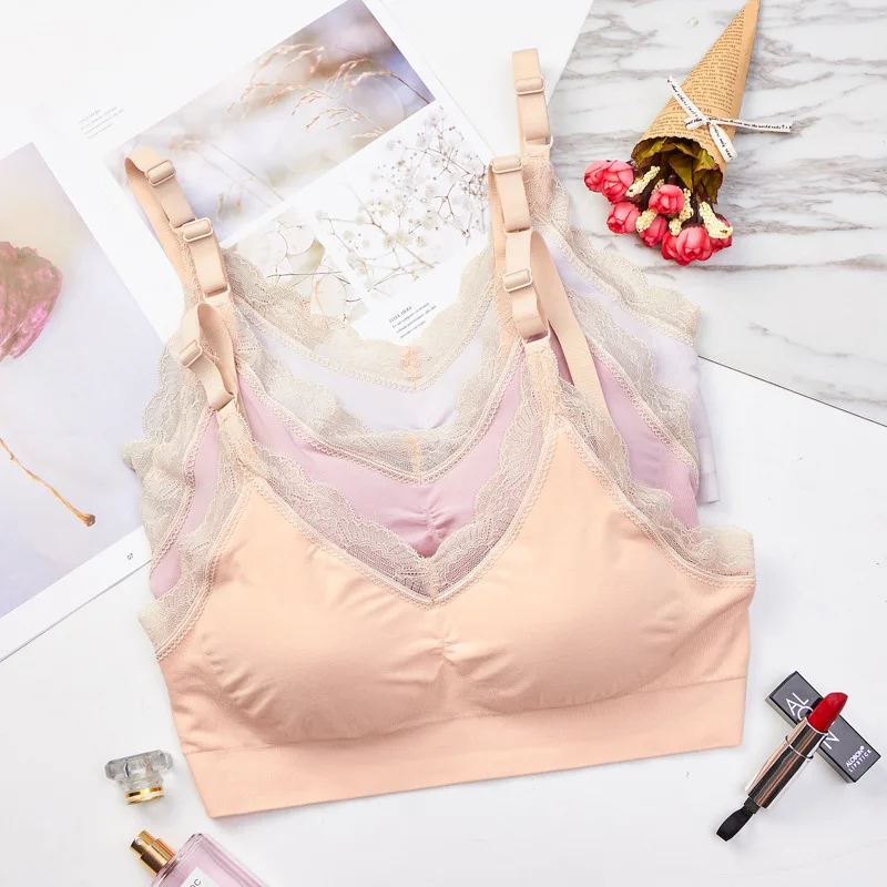 

Bra Sexy Womens Crop Tops Vest Bustier Beach Tank Tops Lady Summer Lace Sexy Lingerie Intimate Candy 3 Colors