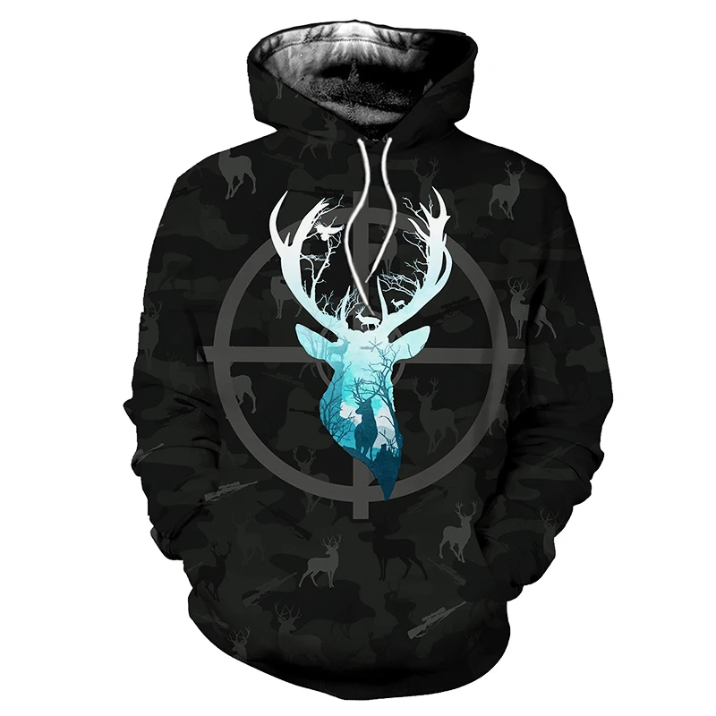 

JUMEAST jungle deer 3D printed animal men's hoodie Harajuku streetwear pullover autumn sweatshirt unisex casual jacket 110-6XL