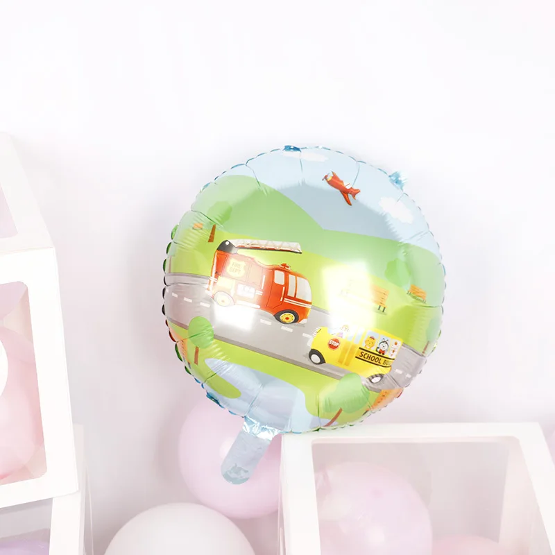 50 шт. Мультяшные автомобильные воздушные шары пожарная машина автомобиль поезд