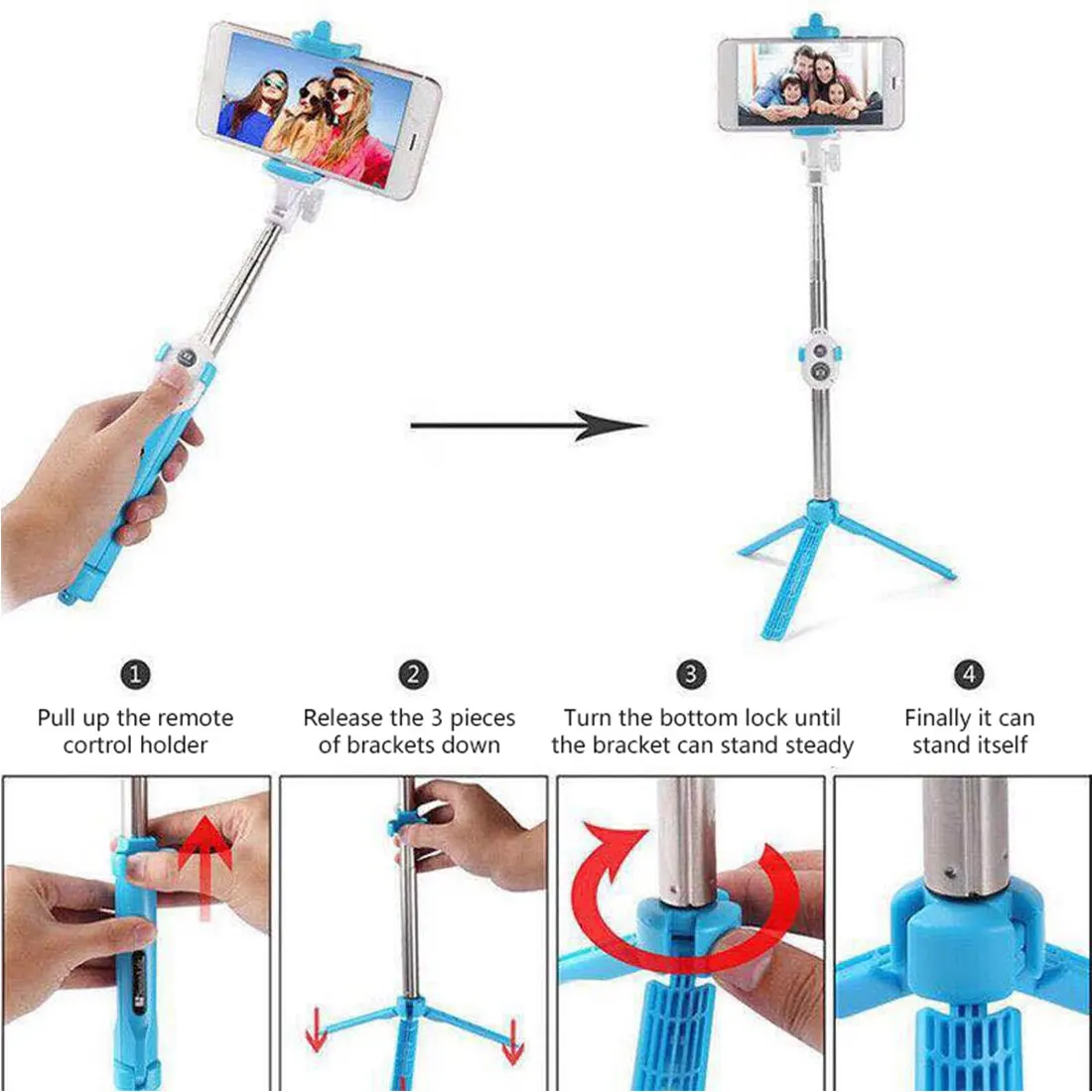 

Bluetooth Selfie Stick Wireless Selfie Stick Tripod with Stand Mini Expandable and Foldable Tripod for Smartphone ios/Android