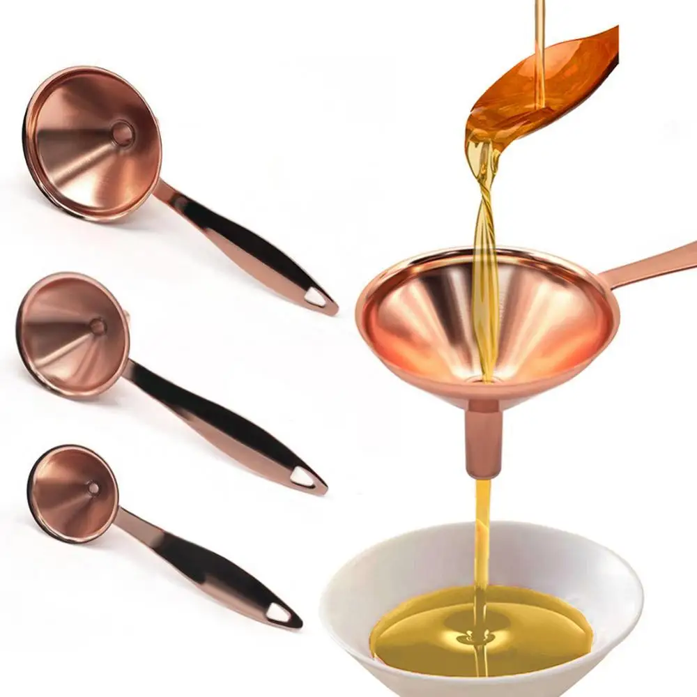 

3Pcs Stainless Steel Conical Oil Vinegar Wine Funnel Kitchen Liquid Diffuser