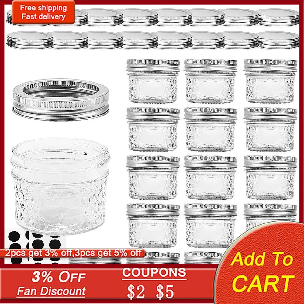 Стеклянные банки запечатанные с крышкой 16 шт. 100 мл кухонные бутылки для хранения