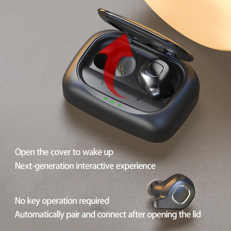 queenacc f80 wireless bluetooth headphones with 2200mah charging case earphone led display sports waterproof headset for xiaomi free global shipping
