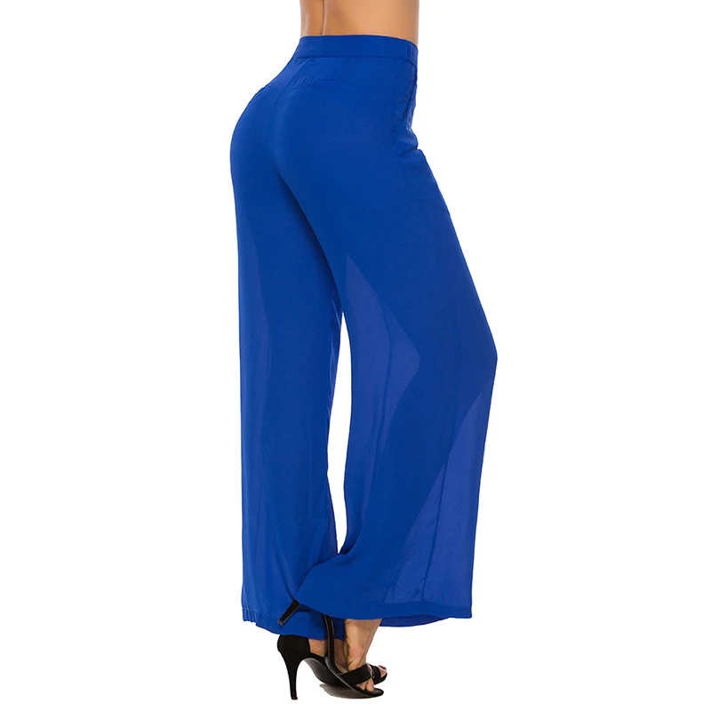 Брюки женские с широкими штанинами модные тонкие свободные штаны завышенной