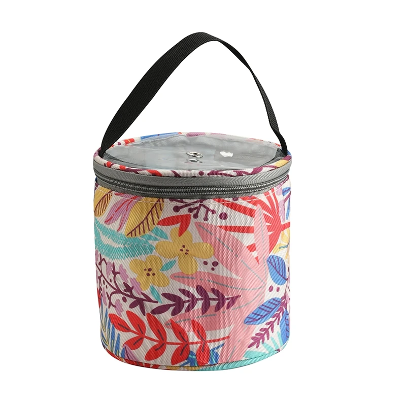 

Knitting Yarn Crochet Round Storage Bag Knitting Needles Yarn Tote Organizer DIY Craft Woolen Basket Sewing Tool Bag