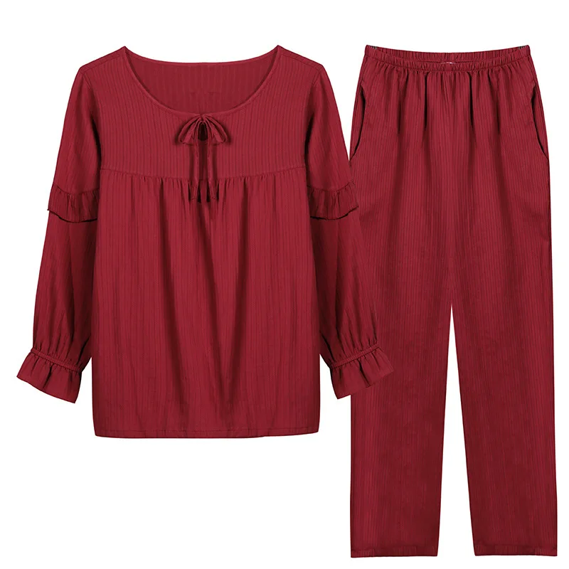 

Pajamas Suit Women 2PCS Sleep Set Cotton Cute Spring Autumn New Nightwear Intimate Lingerie Soft Summer New Home Clothing