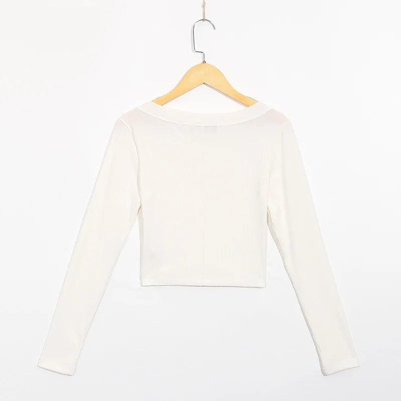 

Spring women's sweater casual solid color round neck long sleeve thin slim sweater