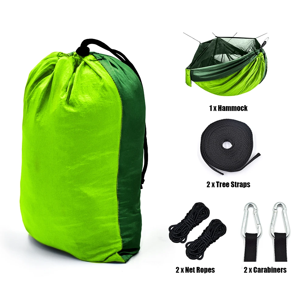 Портативный гамак-парашют для кемпинга с москитной сеткой сада выживания отдыха