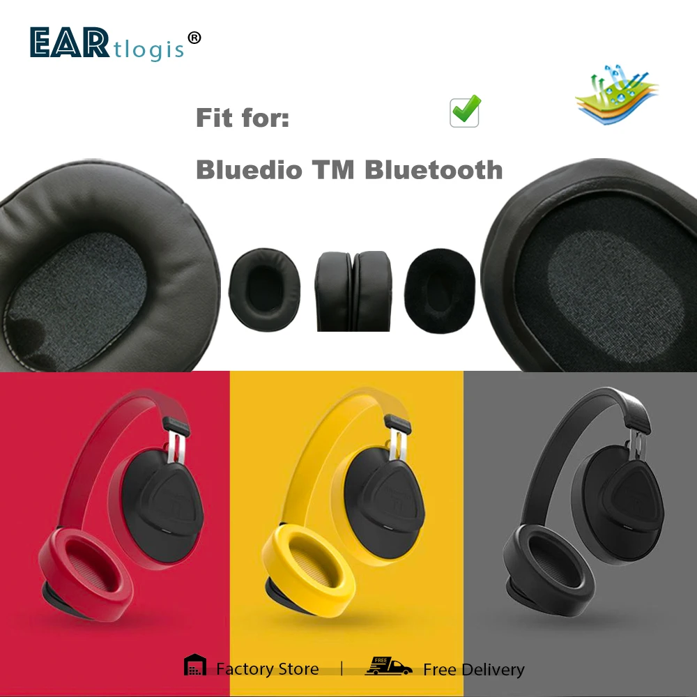 

Replacement Ear Pads for Bluedio TM Bluetooth T-M T Monitor Headset Parts Leather Cushion Velvet Earmuff Earphone Sleeve Cover