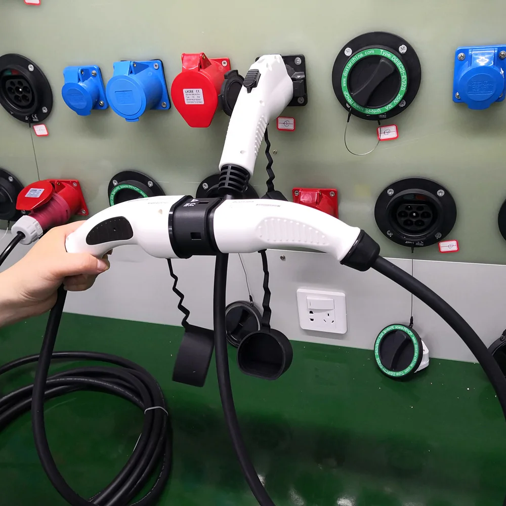 16A 32A EV адаптер J1772 тип 1 к Тип 2 IEC62196 зарядный кабель длиной 0 5 метра для удлинения