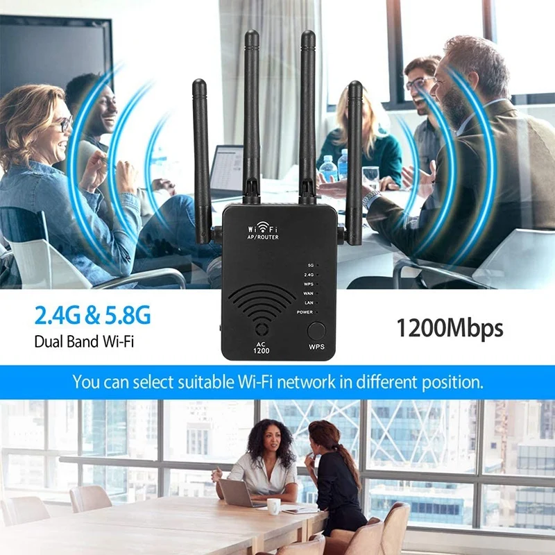 Усилитель сигнала Wi Fi 1200 Мбит/с 2 4 ГГц и 5 ГГц|Беспроводные роутеры| |