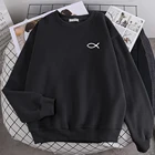 Женская толстовка с капюшоном Christian Jesus с рыбным принтом, повседневные толстовки большого размера, удобная толстовка в стиле Харадзюку, модные осенние флисовые топы, женские