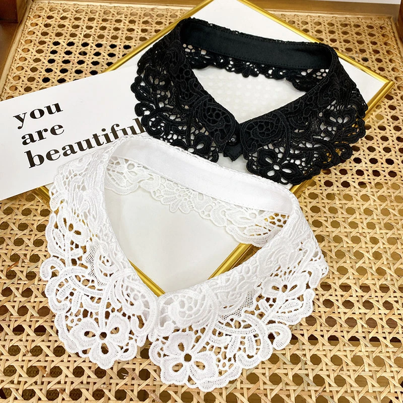 

Накладной Воротник Женский, кружевной, белый, черный, мягкий, дышащий