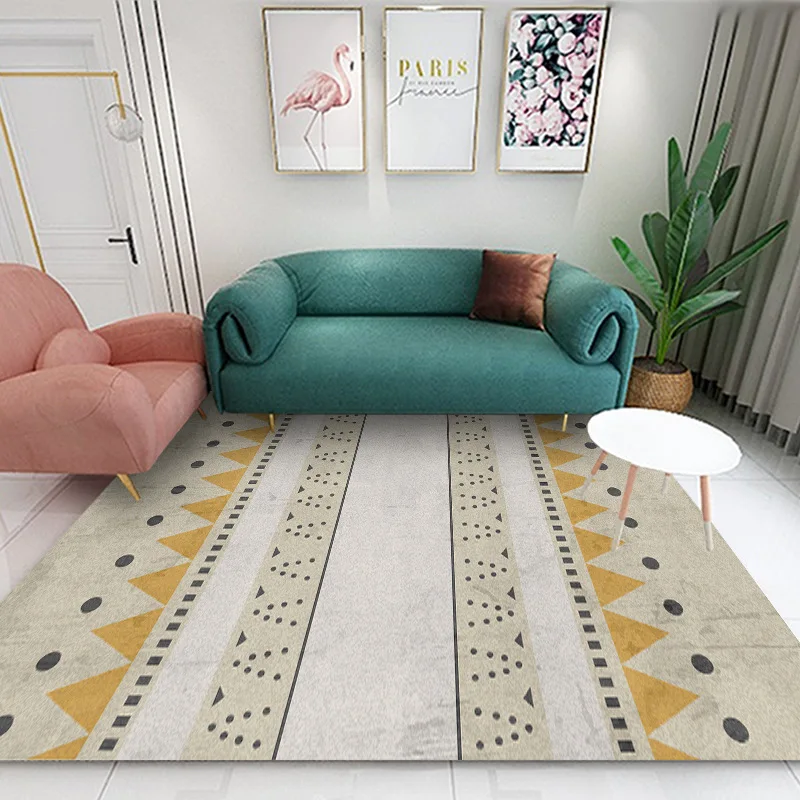 

Living Room Carpet Geometric Abstract Coffee Table Floor Mat Ins Nordic Style Rectangular Simple Carpet Room Rugs Bedroom Carpet