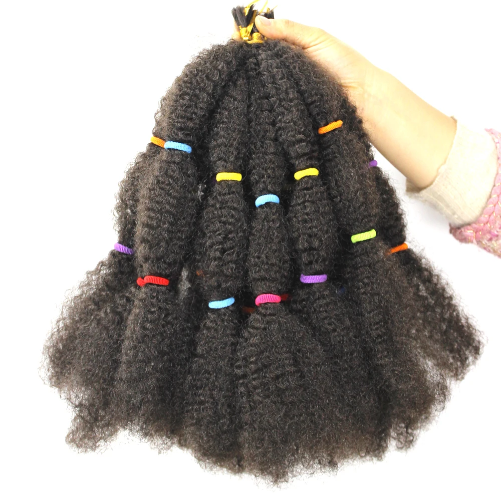 

Yunrong Marly Braid Hairs 12Inches Afro Kinky Bulk Crochet Braiding 20Strands Synthetic Twist Hair For Black Woman Braiding Hair