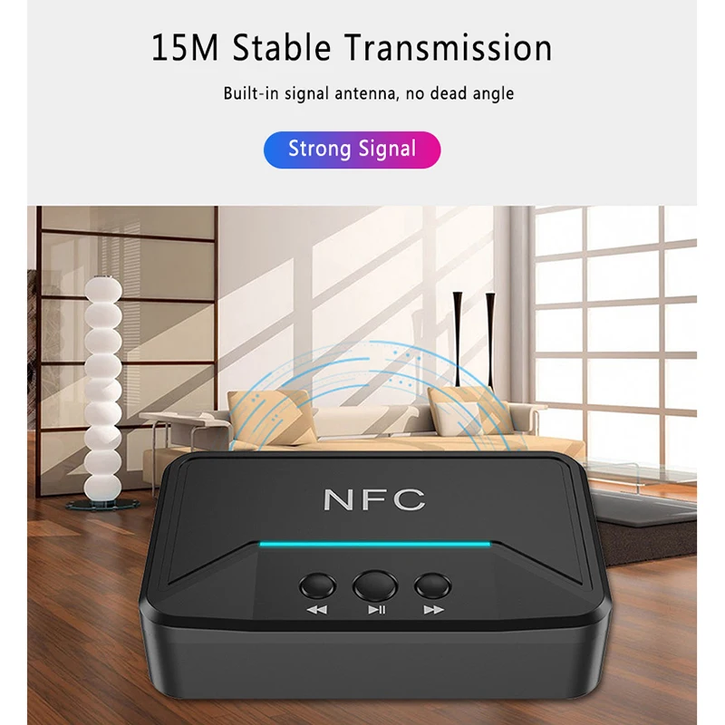 Горячая Распродажа BT200 3 5 мм беспроводной NFC Bluetooth V5.0 приемник наборы адаптер AUX HiFi