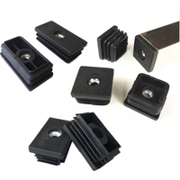 248pcs square black plastic blanking end cap caps pipe tube inserts with m8 metal thread