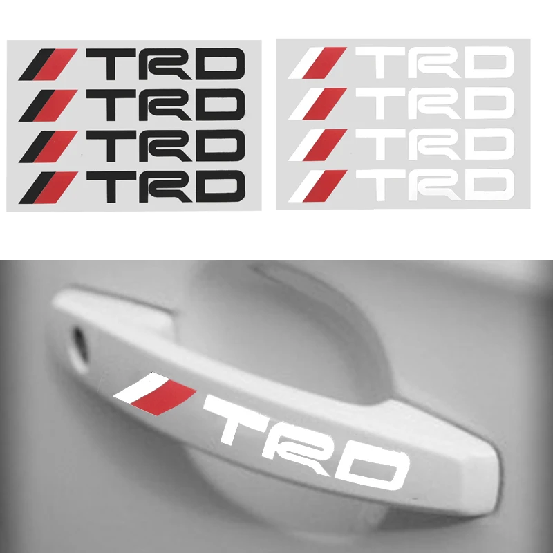 4 шт. автомобильный Стайлинг Логотип TRD наклейки на дверные ручки автомобиля