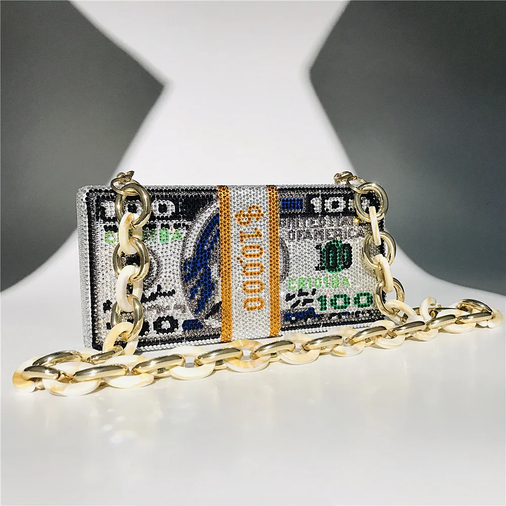 Женская сумка для денег 2020 долларов США дизайнерский клатч на цепочке с