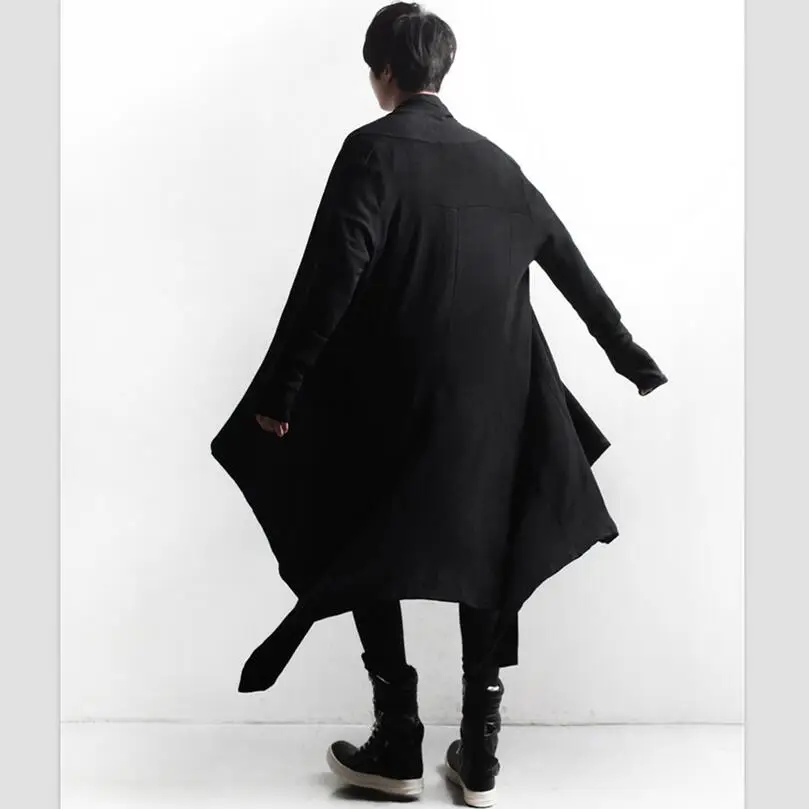 

Korean Free Shipping Version Of Long-sleeved Leisure Personalized Casual Cloak Long Paragraph Coat / S-3xl