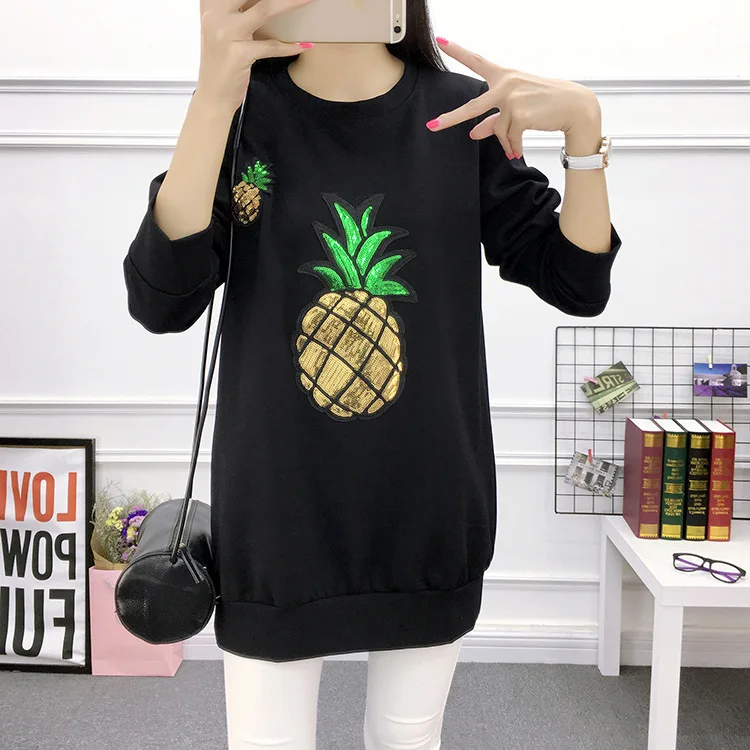 

Sweatershirt Solid Long Sleeve Hoodie Pockets Blouses Tops Mujer Poleron Sudadera White