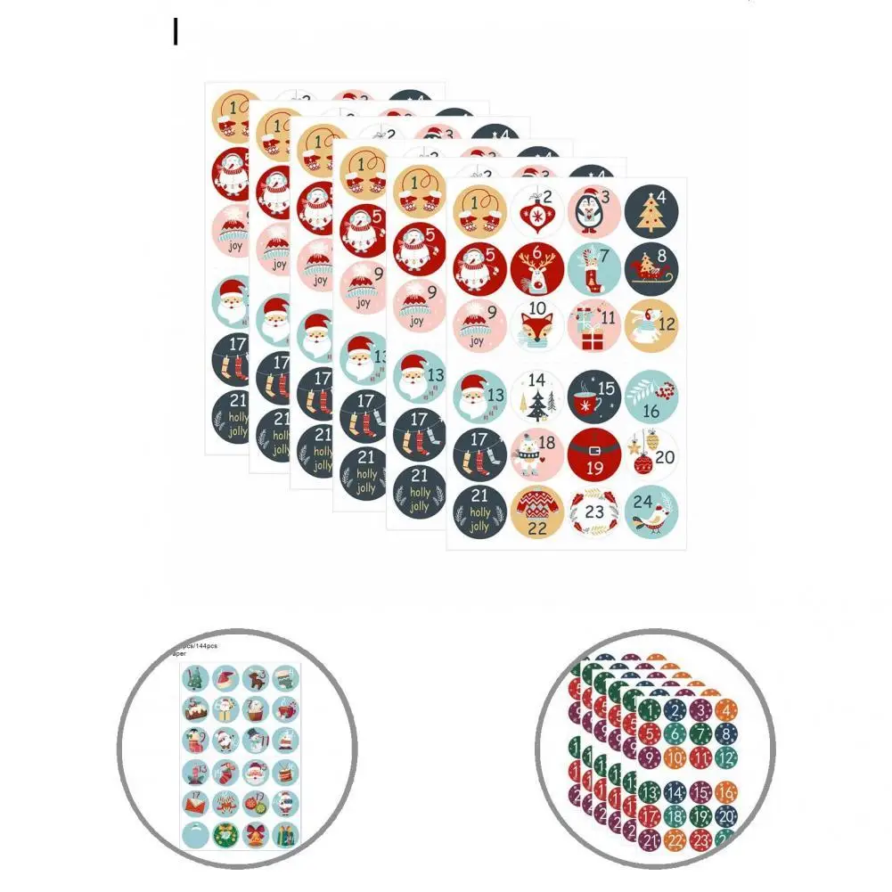 

Decorating Box Paper Creative Number Round Cute Cartoon Sticker for Present