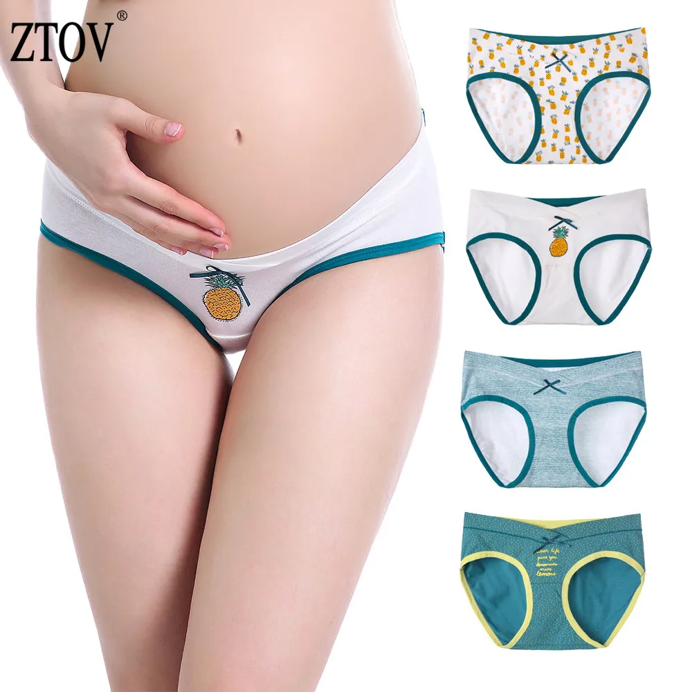 ZTOV 4 шт./лот трусы для беременных нижнее Белье женщин с заниженной талией трусики