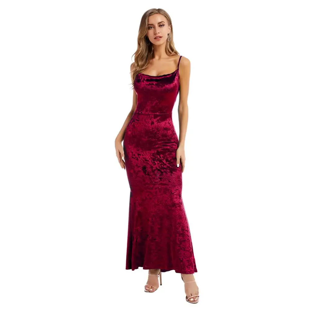 Женское вельветовое платье на бретельках модное тонкое сексуальное банкетное