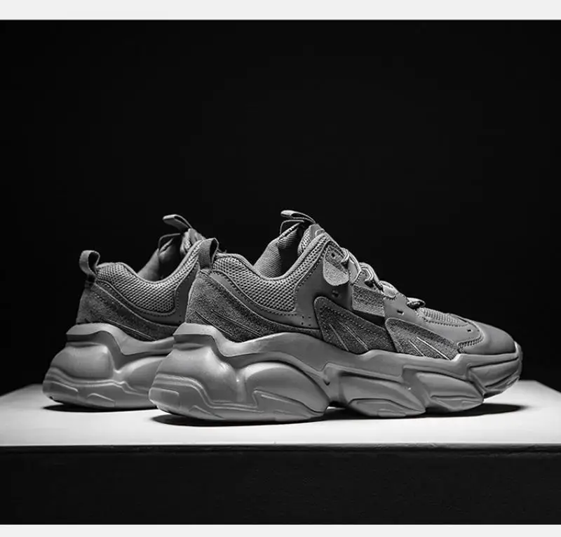 

2021 New Fashion Men's Casual Shoes Comfortable Lace Up Mesh Male Running Shoes Spring Damping Antiskid Solid Men Shoes