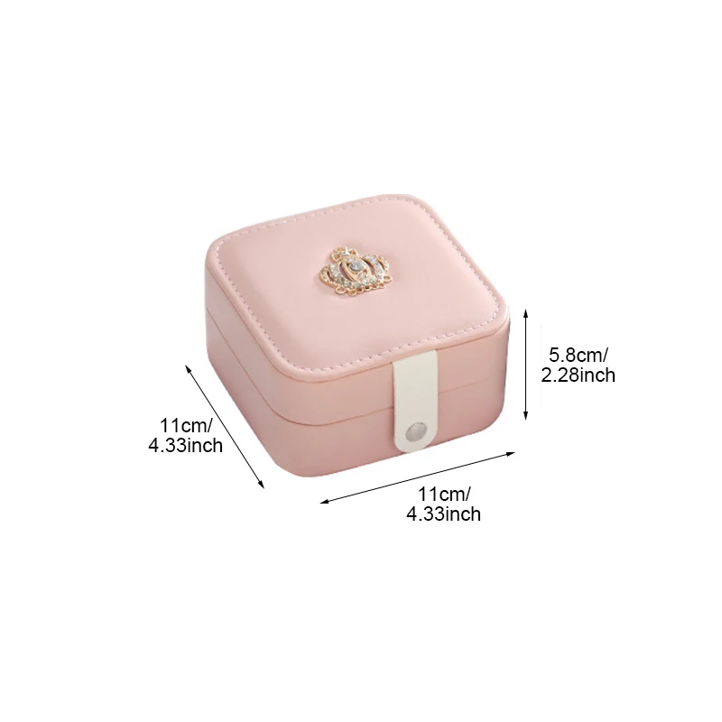 Portable Jewelry Makeup Belt Mirror Travel Storage Box Lipstick Bracelet Organizer Ring Earring Necklace Accessories Supplies