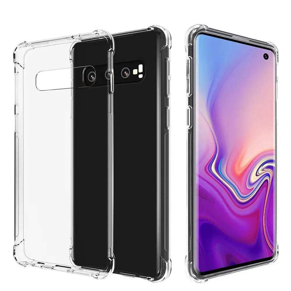 

Ultra Slim Clear Shockproof Hybrid Acrylic+TPU Soft Bumper Case for Samsung Galaxy S10 Plus 5G Note 10 Pro Raised Corners Cover